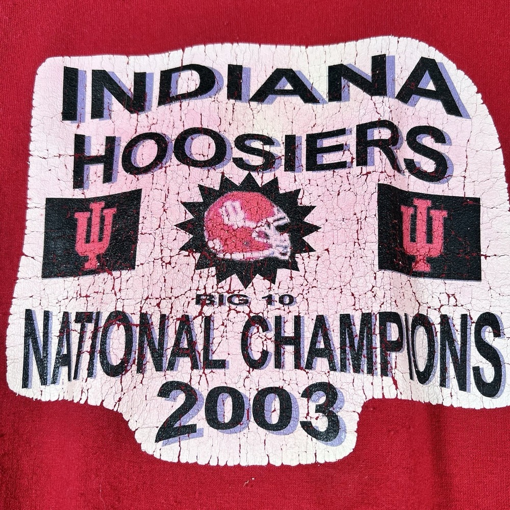 Indiana Hoosiers Big Ten National Champions 2003 Red Sweatshirt XL